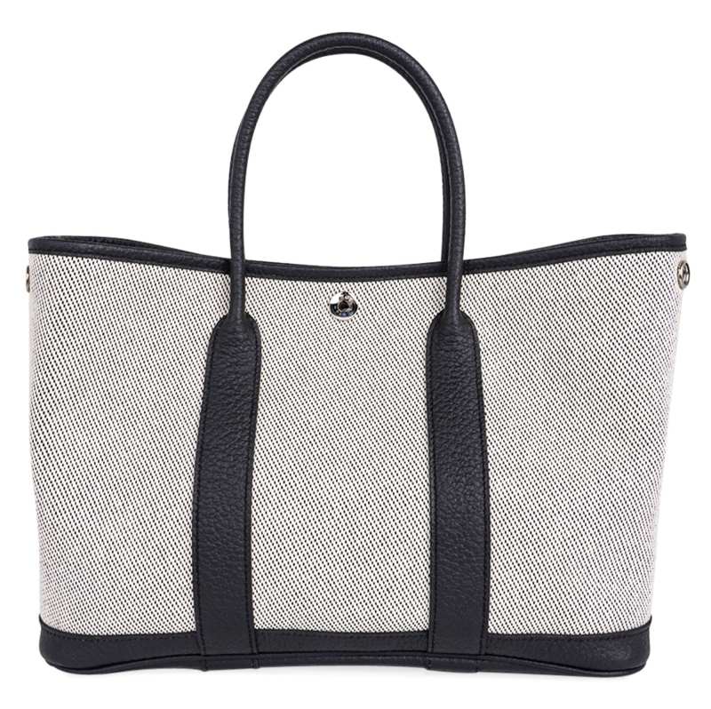 Bag Garden Party 30 Criss Cross Toile / Black Vache Country Leather