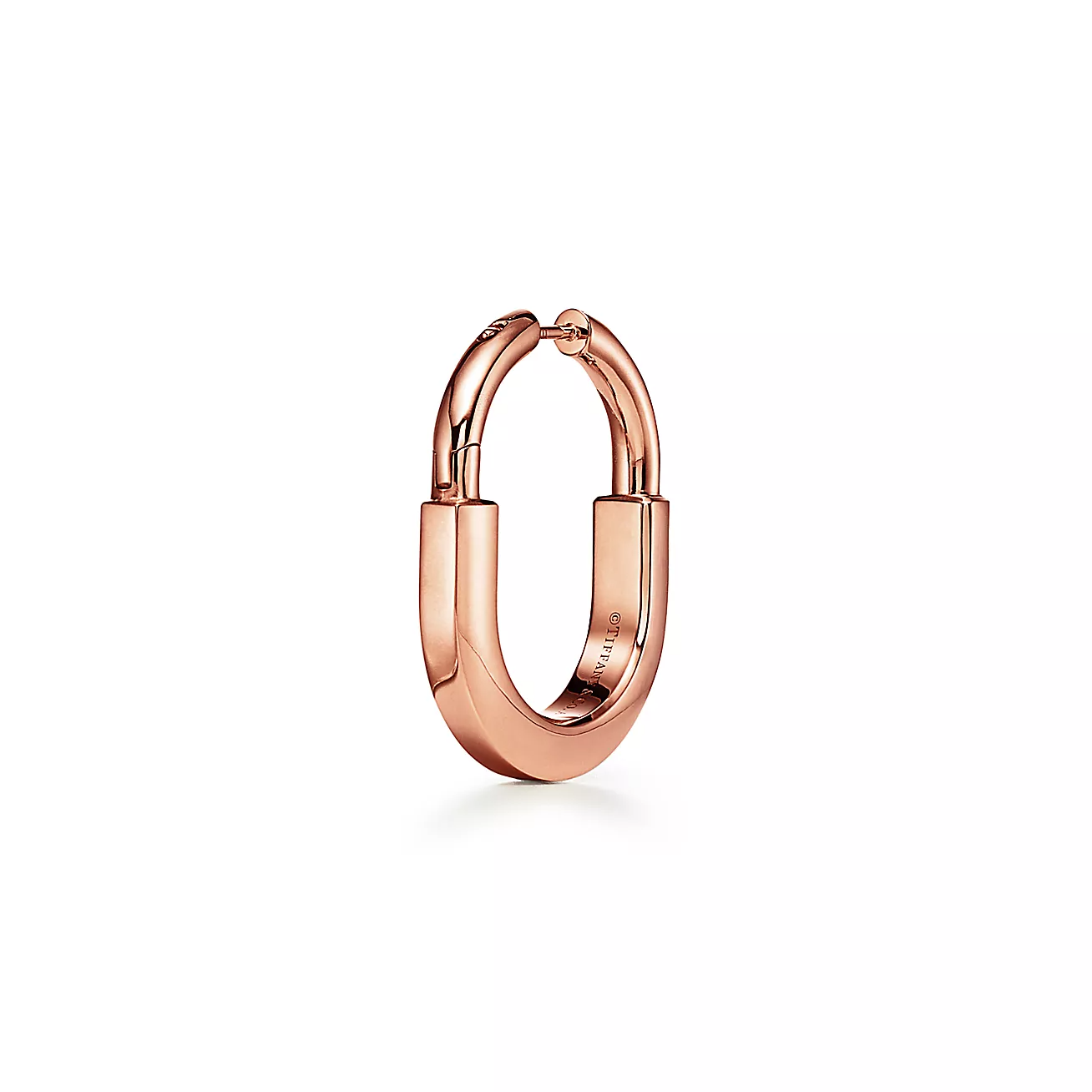 Tiffany & Co. Lock Earrings in Rose Gold with Diamonds, Medium