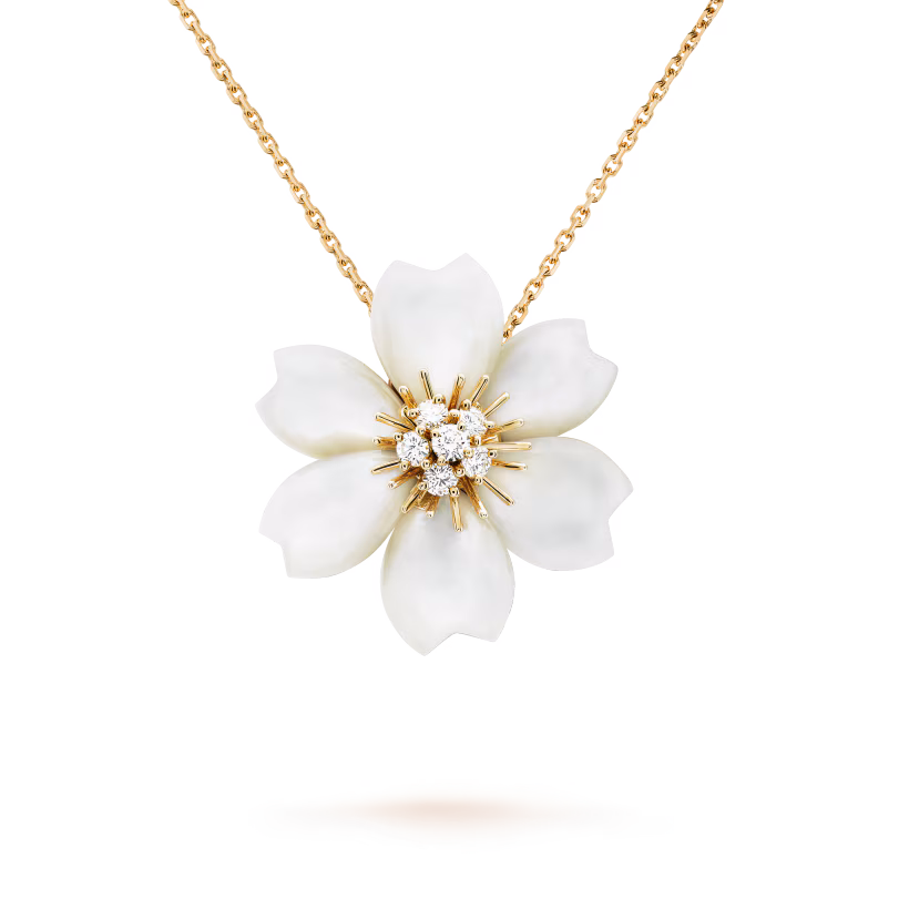 Van Cleef & Arpels Rose de Noël clip pendant, small model