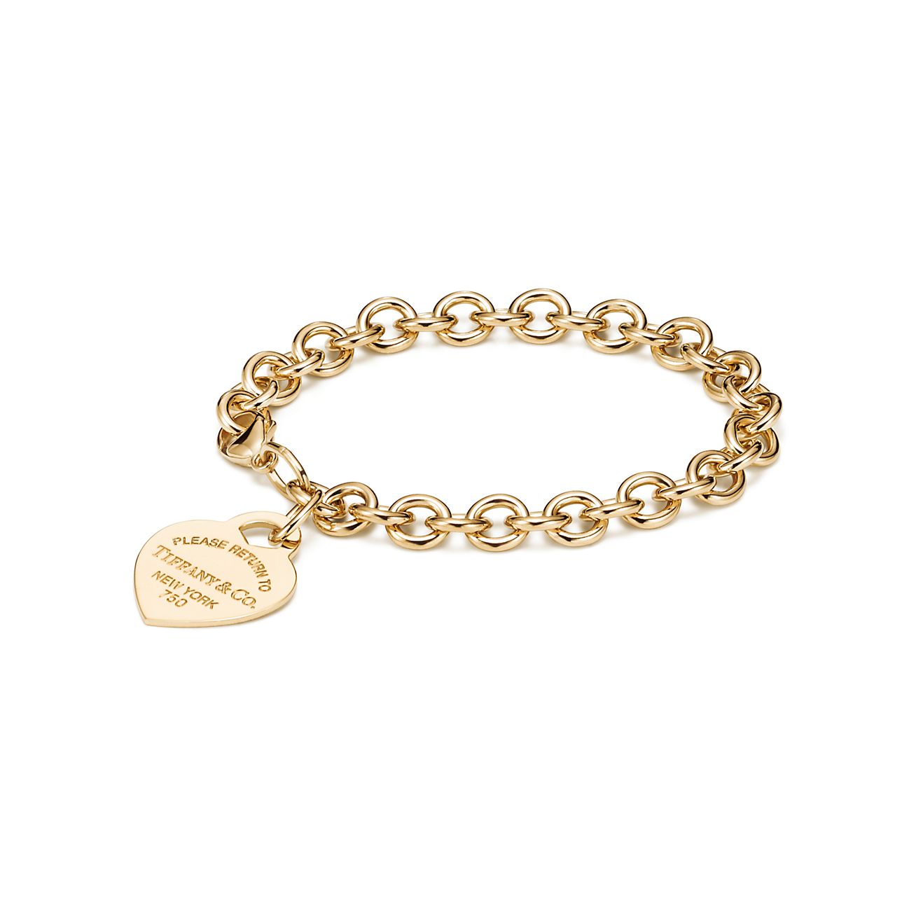 Tiffany & Co. Return to  Heart Tag Bracelet in Yellow Gold, Medium