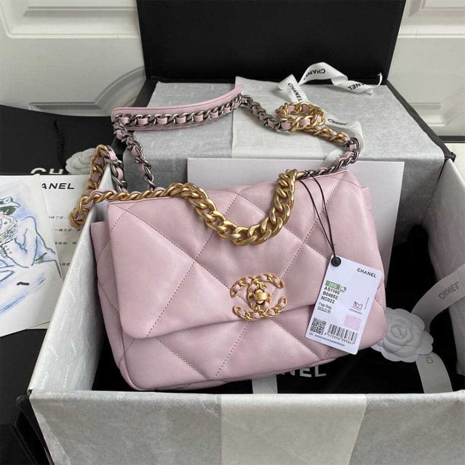 Chanel 19 Handbag AS1160 Pink