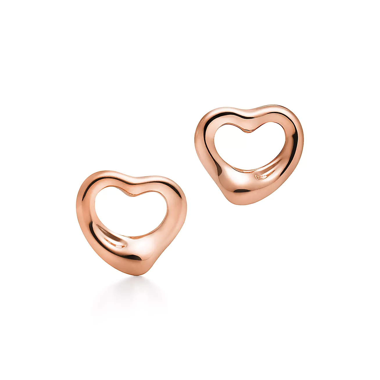 Tiffany & Co. Elsa Peretti Open Heart Stud Earrings in Rose Gold, 11 mm