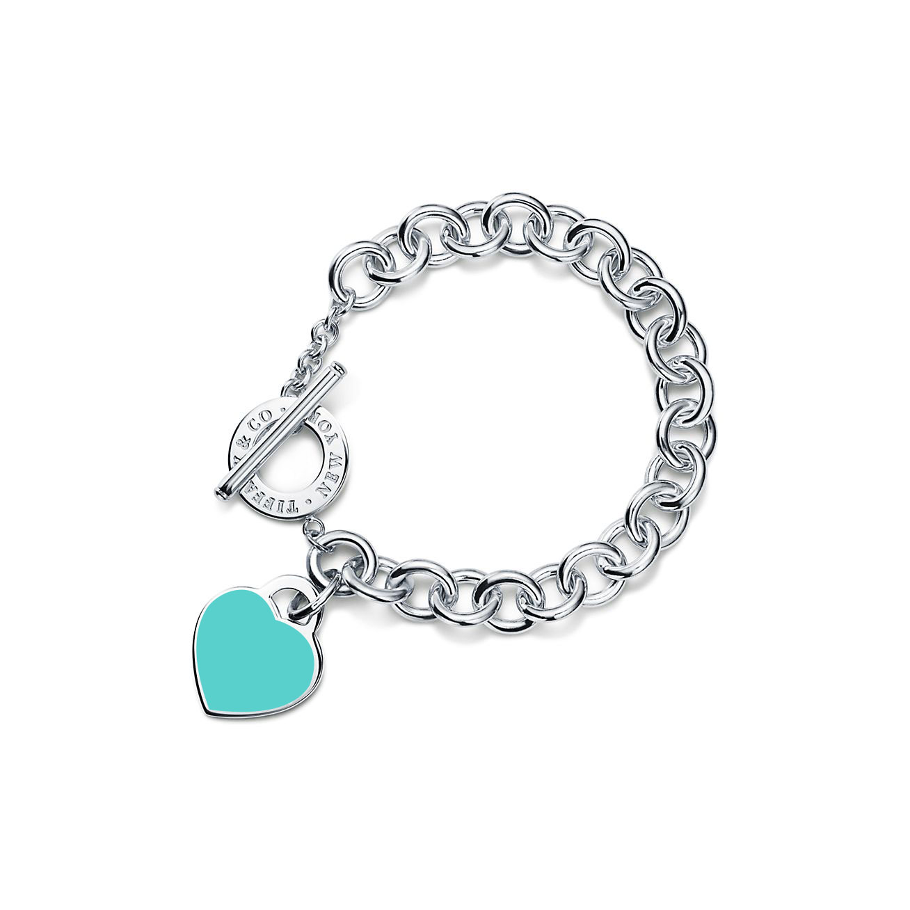 Tiffany & Co. Return to  Blue Heart Tag Toggle Bracelet in Silver
