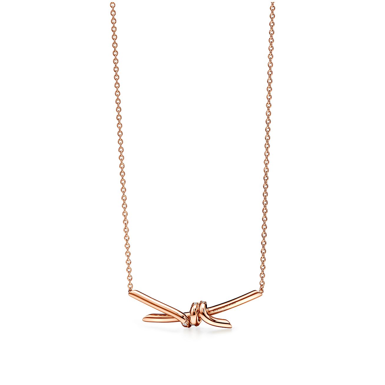 Tiffany & Co. Knot Pendant in Rose Gold with Diamonds