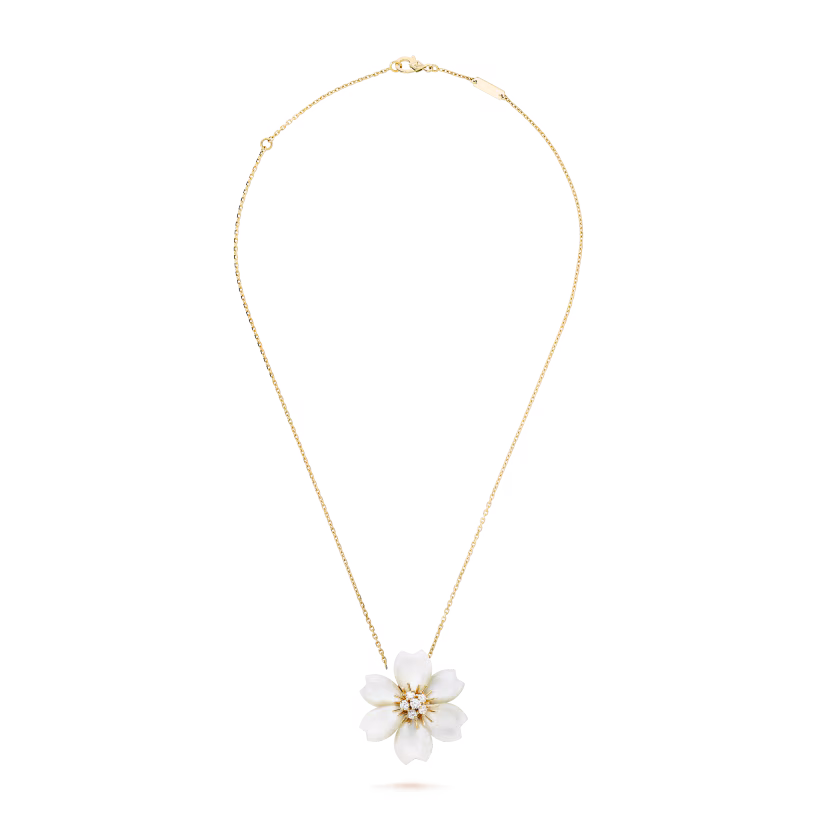 Van Cleef & Arpels Rose de Noël clip pendant, small model