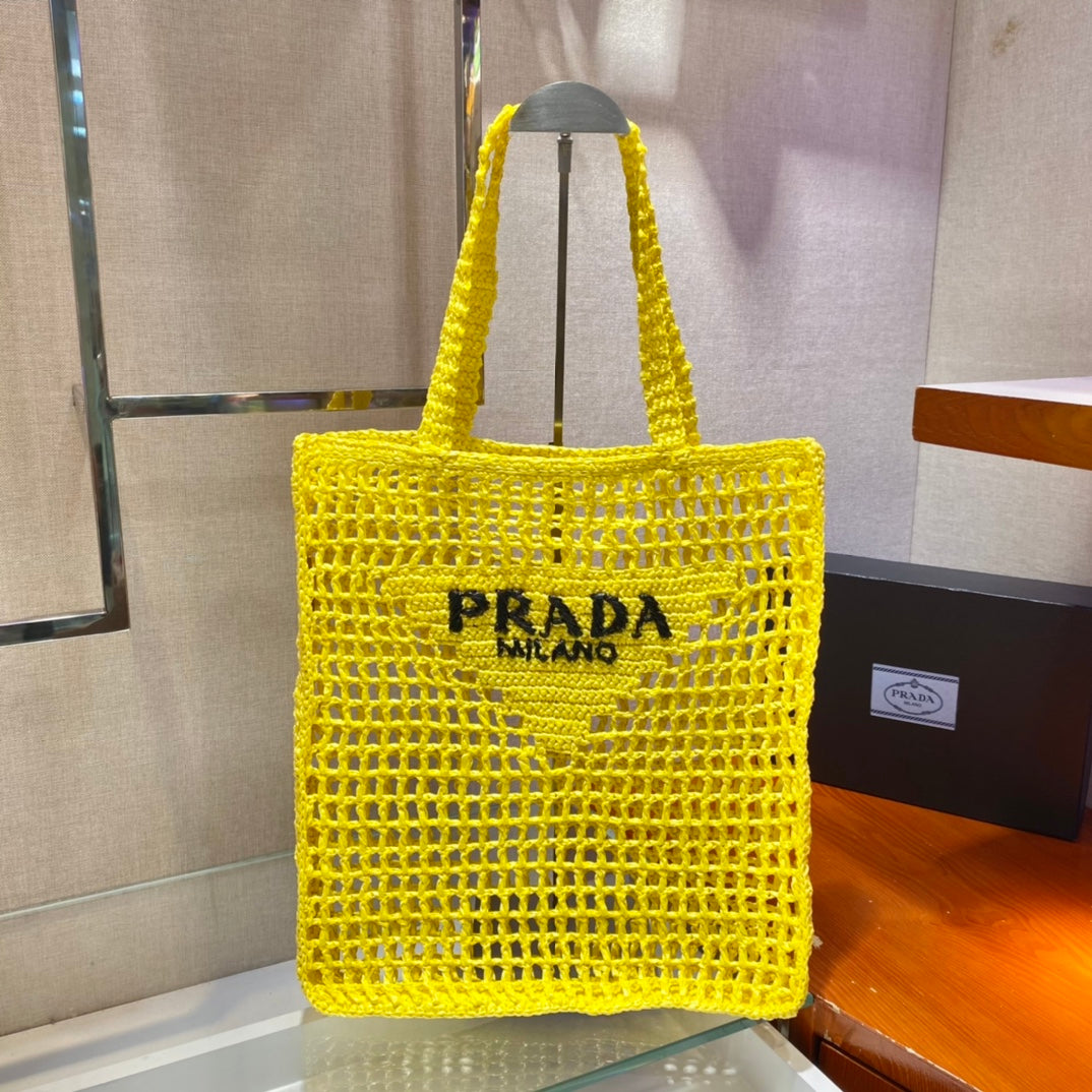 Prada Raffia Tote Bag