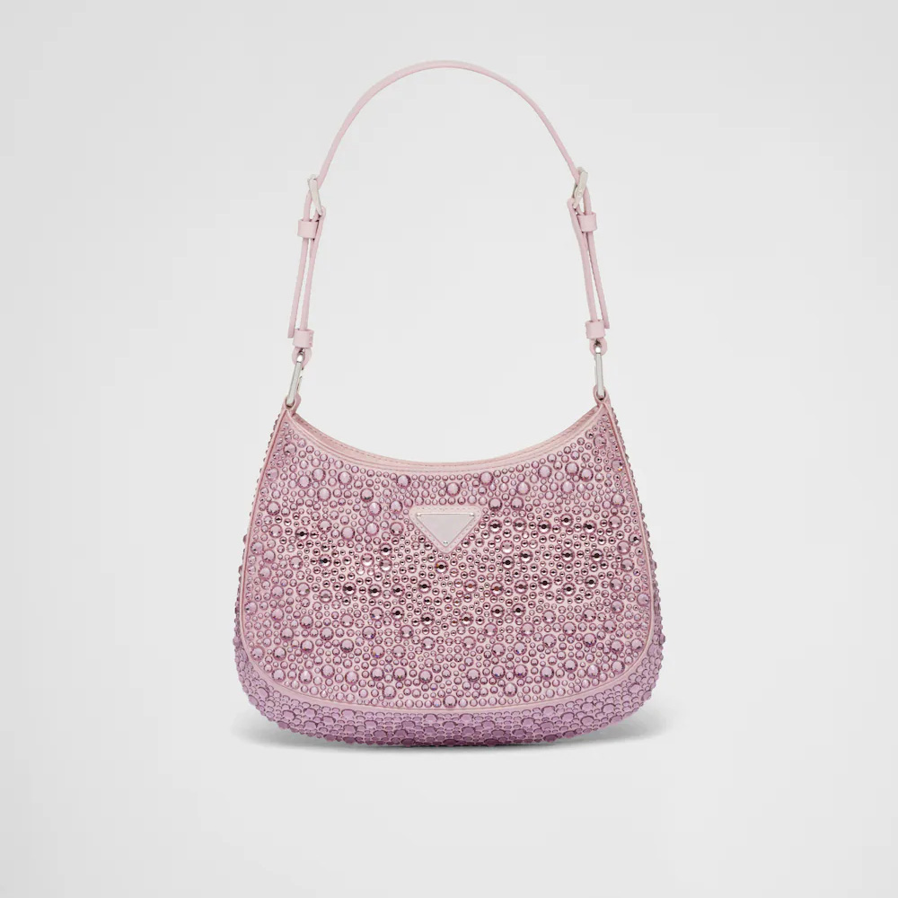 Cleo satin bag with crystals