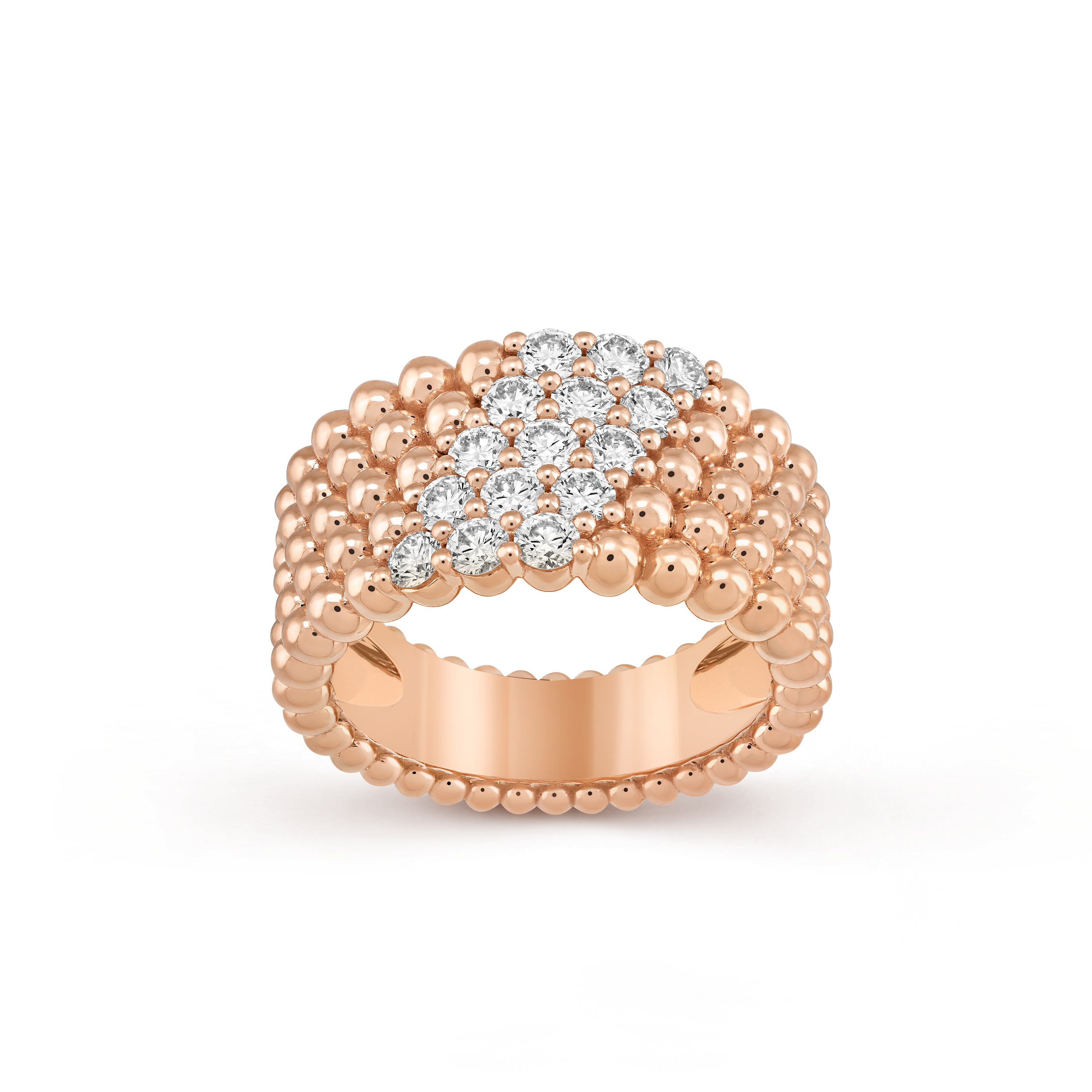 Van Cleef & Arpels Perlée diamonds ring, 5 rows
