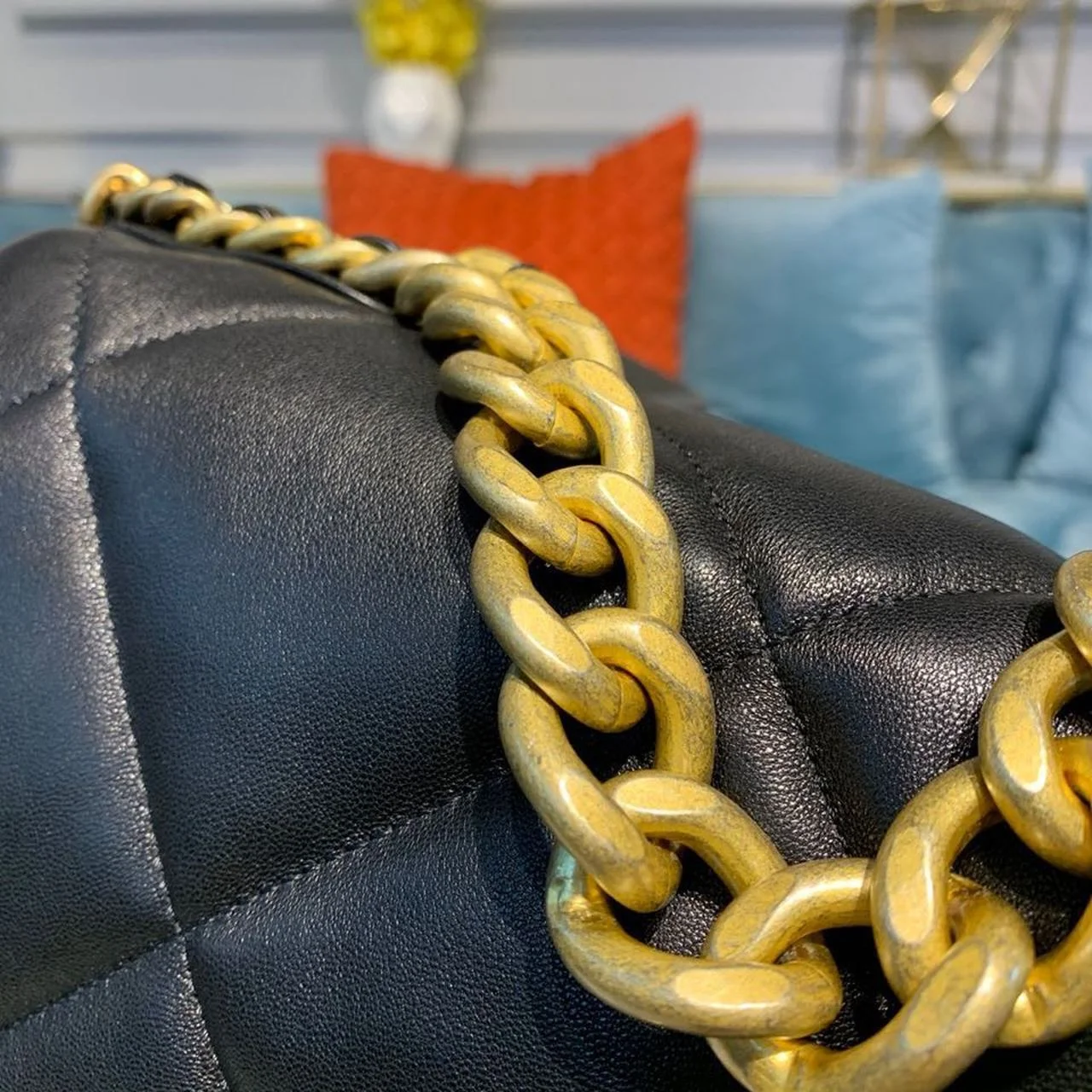 Chanel 19 Flap Bag 30cm Goatskin Leather Spring/Summer Act 1 Collection, Black