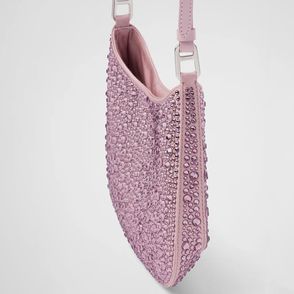 Cleo satin bag with crystals