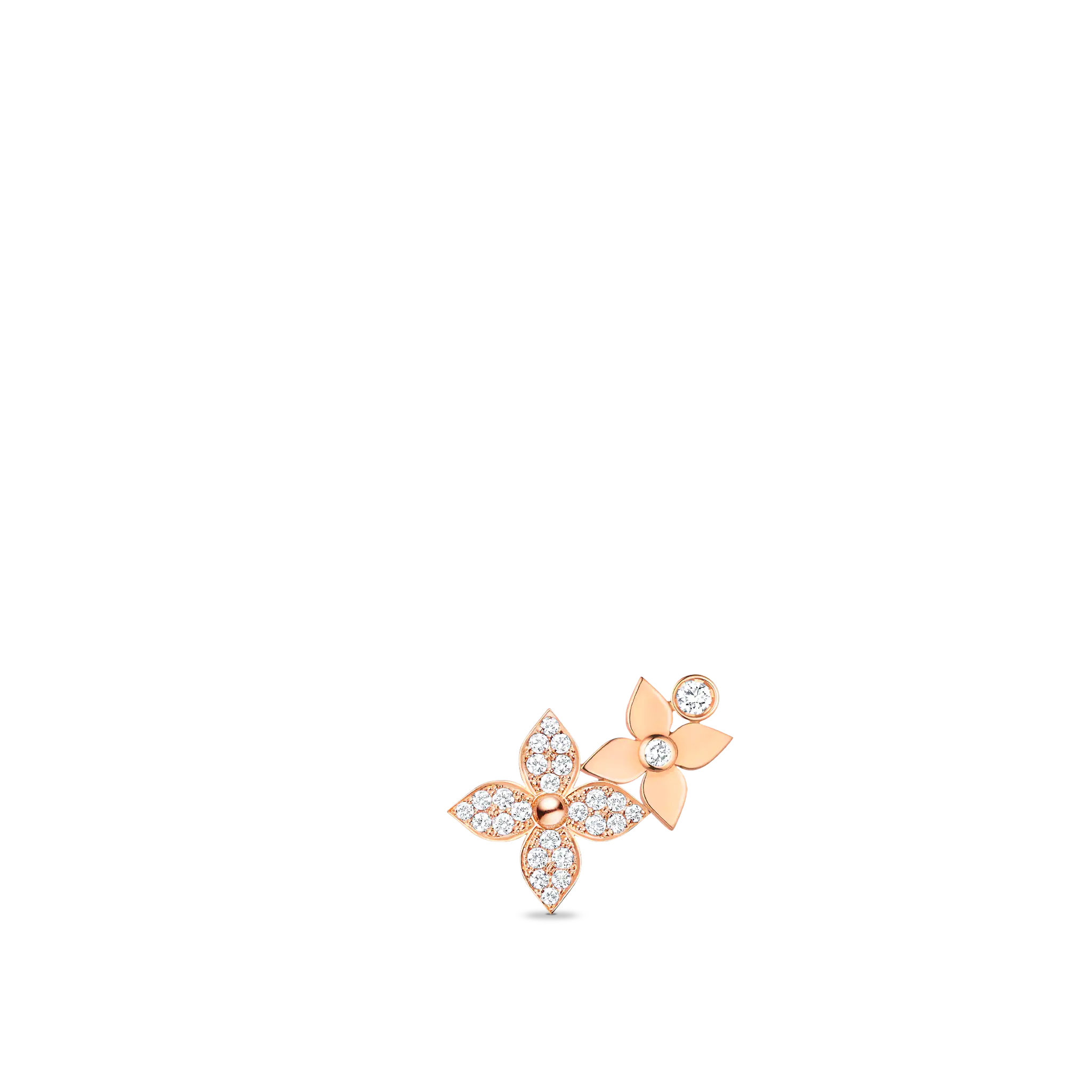 Louis Vuitton Star Blossom Left Earring, Pink Gold And Diamonds - Per Unit