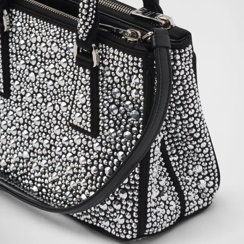 Galleria satin mini-bag with crystals