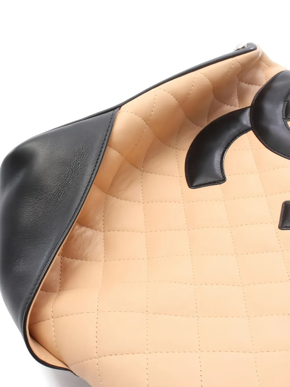 Chanel Brown Quilted Lambskin Leather Medium Cambon Tote