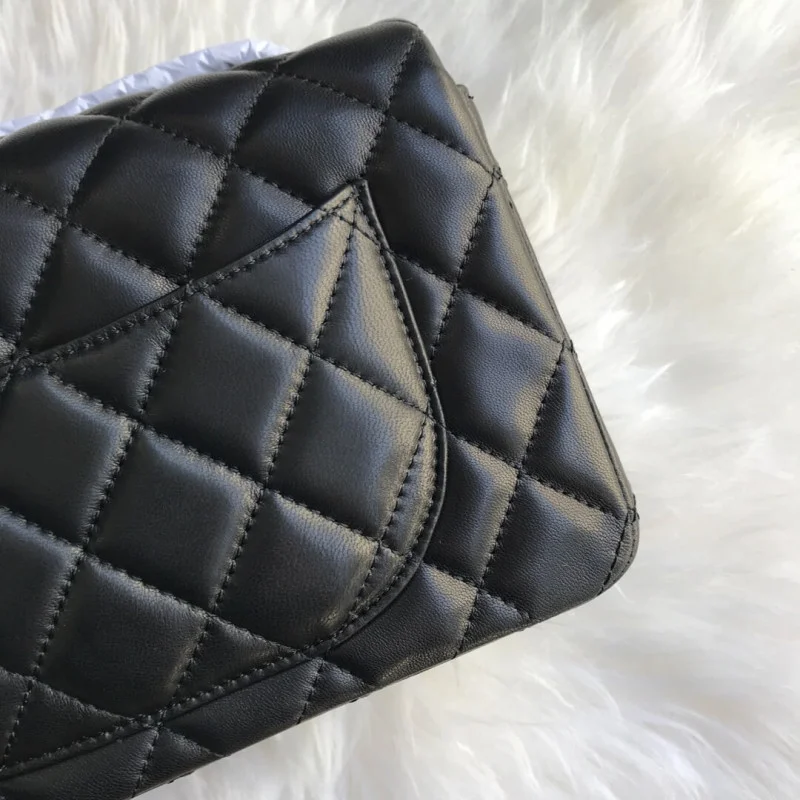 Chanel Lambskin 20Cm Class-Flap Bag 1116 Black