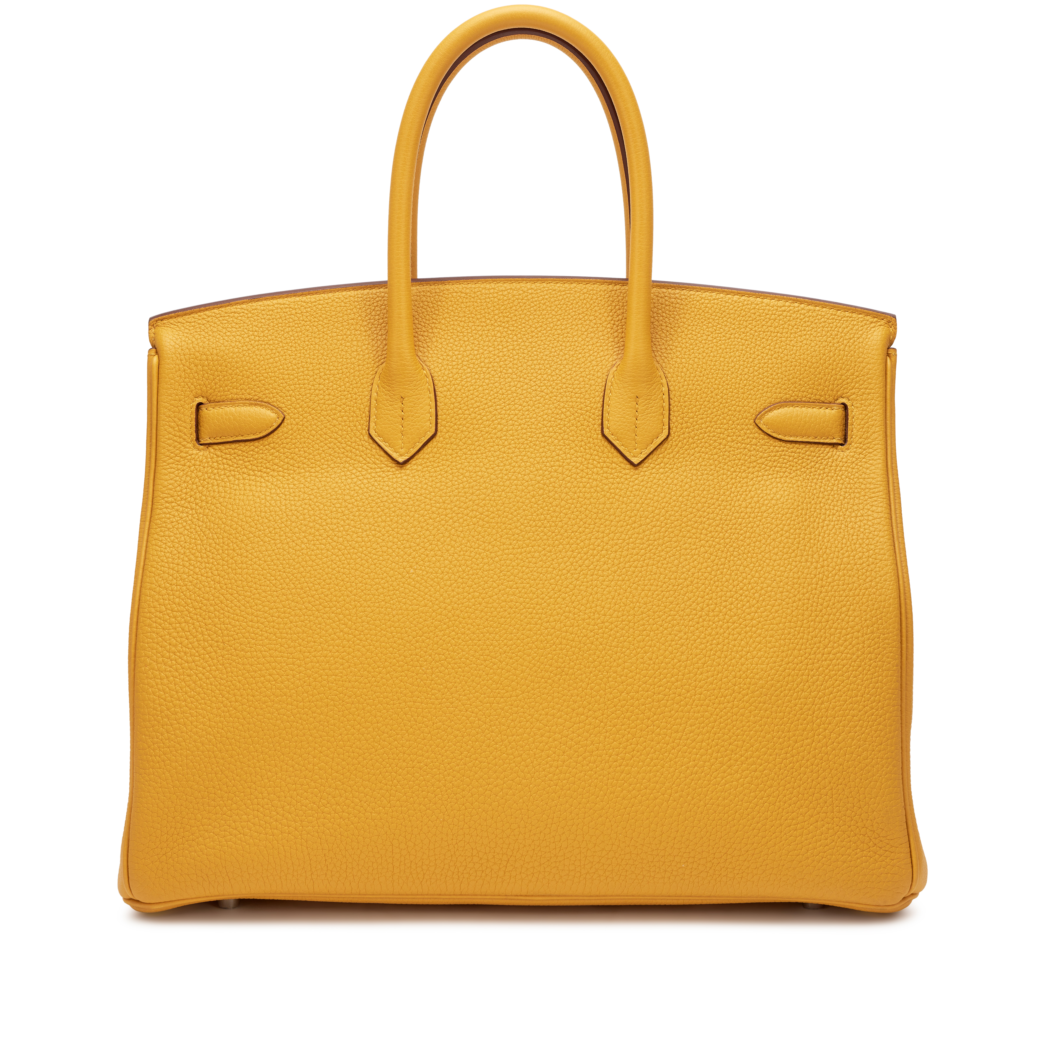 Birkin 35 Jaune Ambre Togo Palladium Hardware
