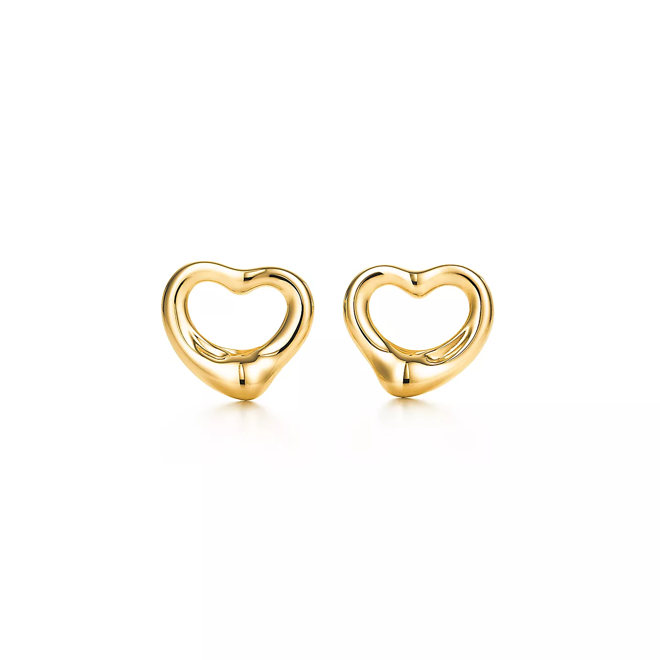 Tiffany & Co. Elsa Peretti Open Heart Stud Earrings in Yellow Gold, 11 mm