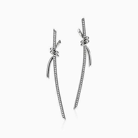 Tiffany & Co. Knot Earrings in White Gold with Diamonds