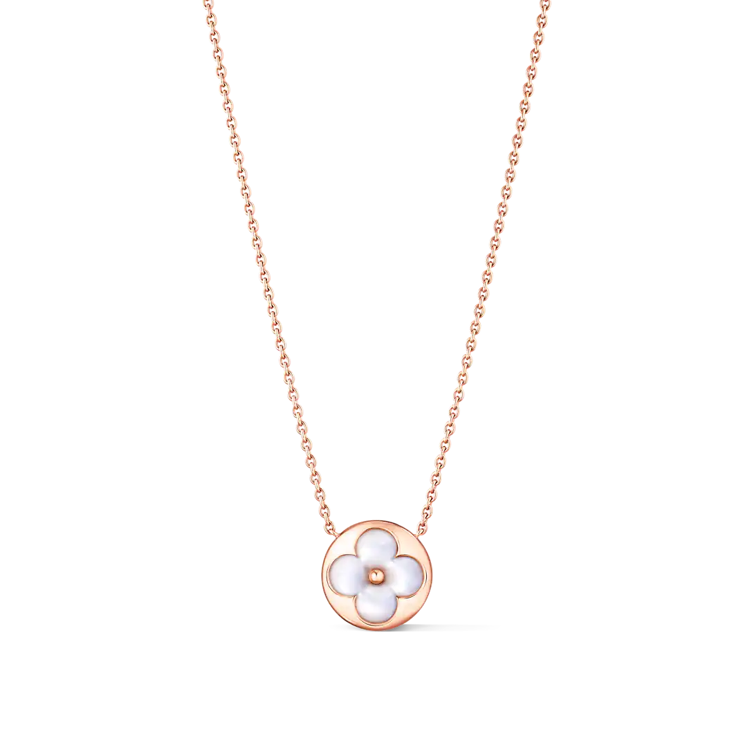Louis Vuitton Color Blossom sun pendant, pink gold and white mother-of-pearl