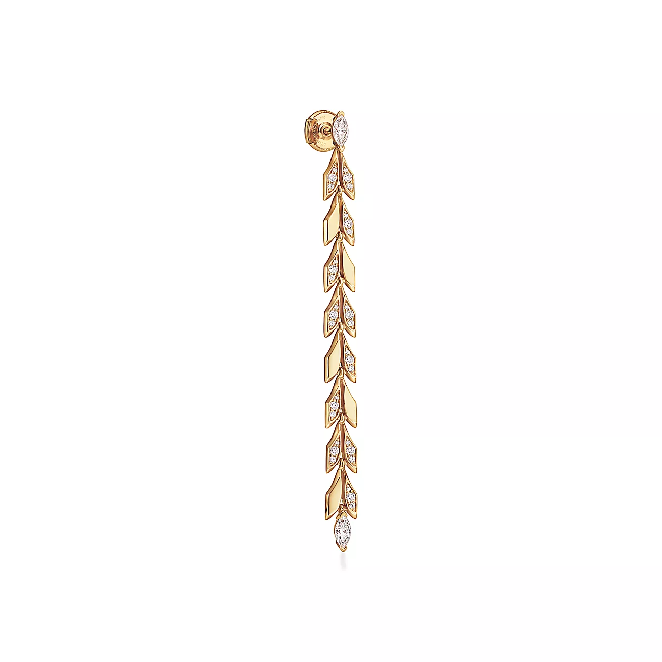 Tiffany & Co. Victoria Vine Drop Earrings in Yellow Gold with Diamonds
