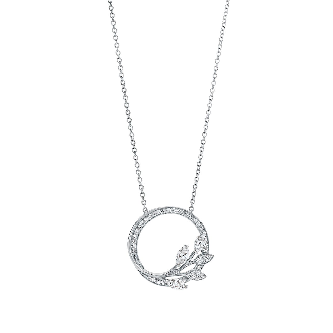 Tiffany & Co. Victoria Diamond Vine Circle Pendant in Platinum