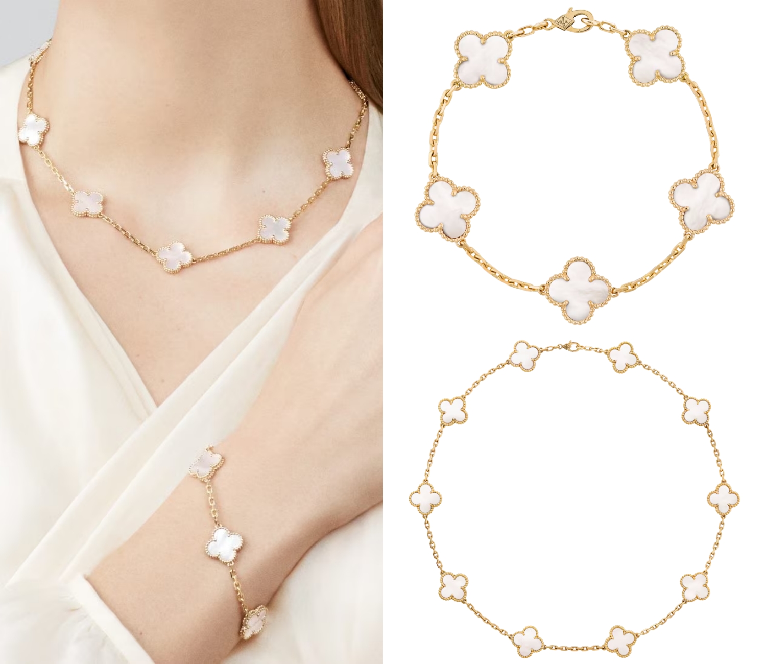 Van Cleef & Arpels 10-piece necklace set + 5-piece bracelet set