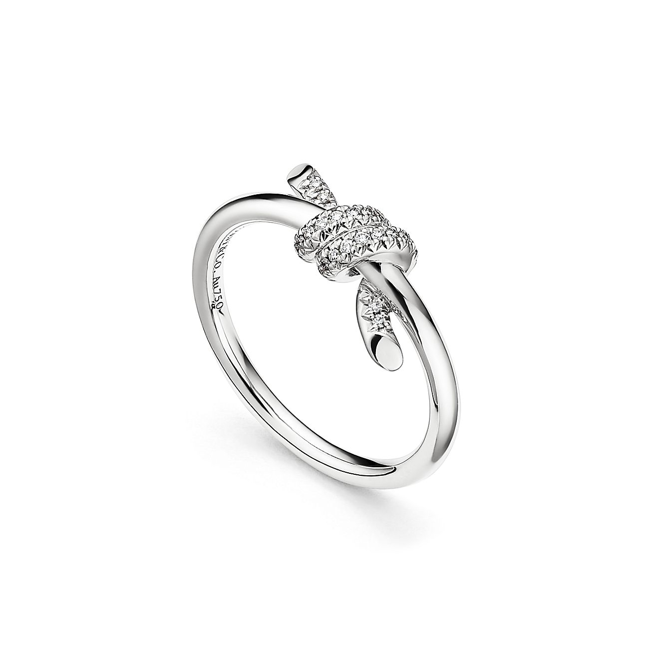 Tiffany & Co. Knot Ring in White Gold with Diamonds
