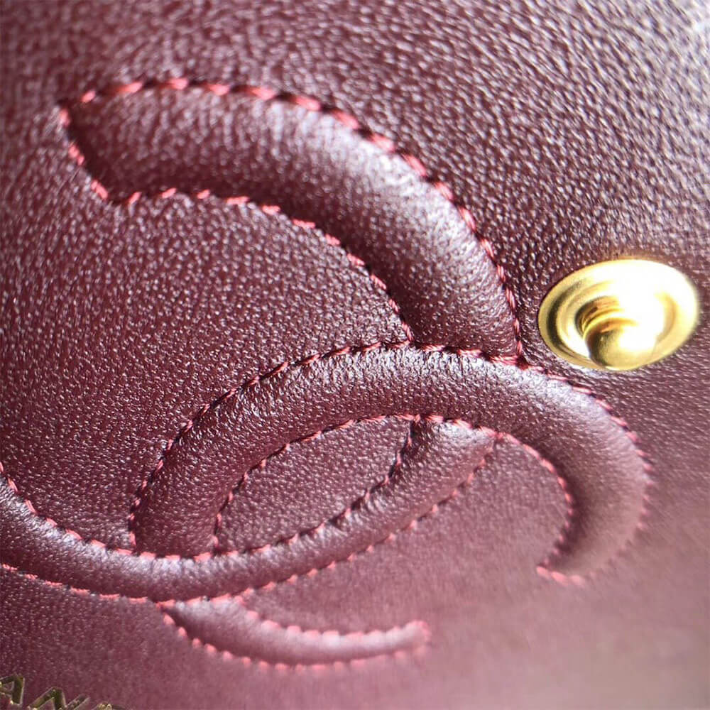 Chanel Small Classic Handbag Lambskin & Gold Metal A01113