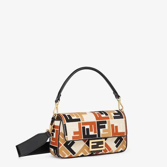 Fendi Baguette Multicolor canvas bag with FF embroidery