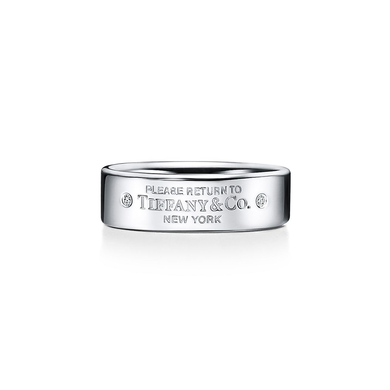 Tiffany & Co. Return to  Narrow Ring in Sterling Silver with Diamonds