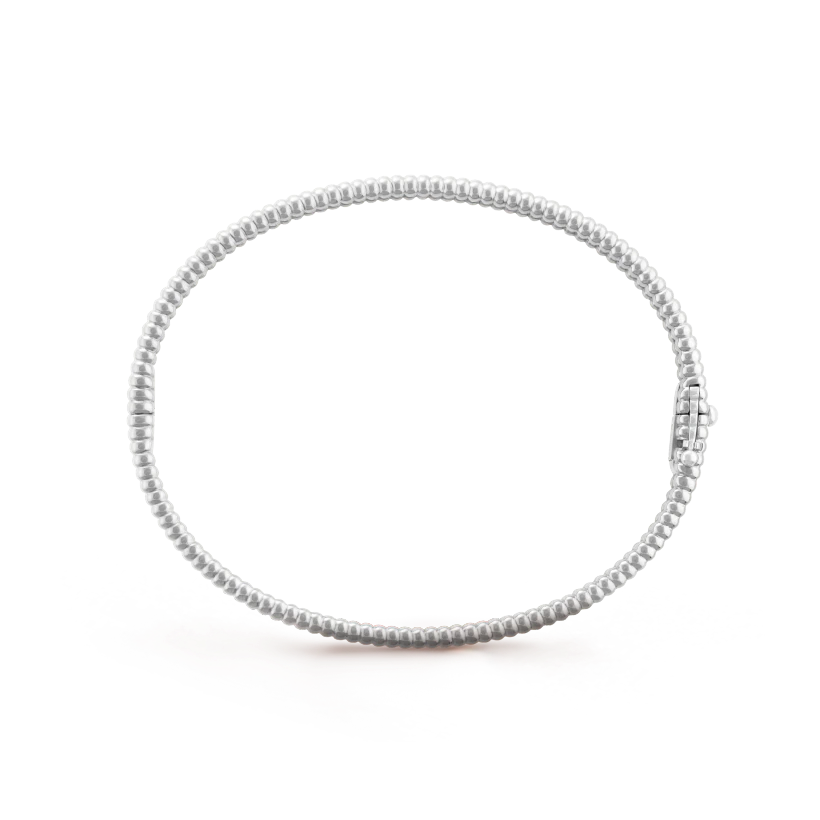 Van Cleef & Arpels Perlee diamonds bracelet, 1 row, medium model