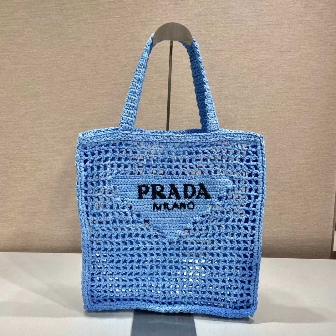 Prada Raffia Tote Bag