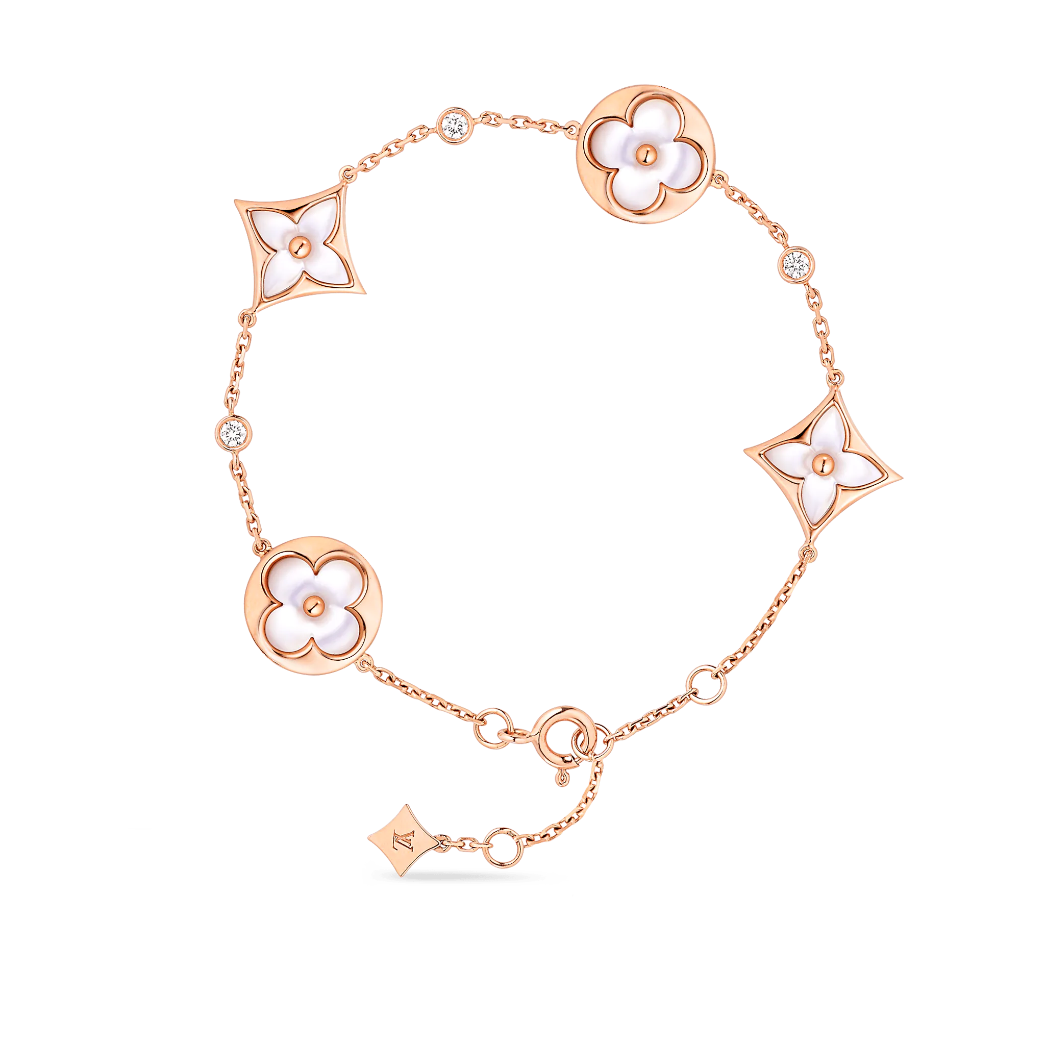 Louis Vuitton Color Blossom BB Multi-Motifs Bracelet, Pink Gold, White Mother-of-Pearl And Diamonds