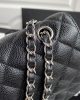 Chanel Classic Handbag Grained Calfskin & Silver Metal A01112
