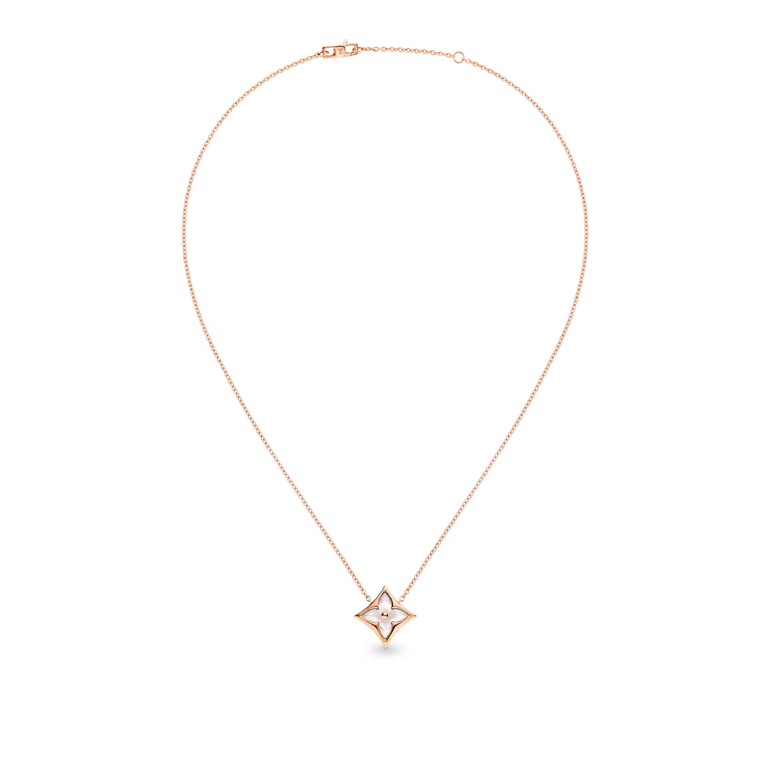 Louis Vuitton Color Blossom star pendant, pink gold and white mother-of-pearl