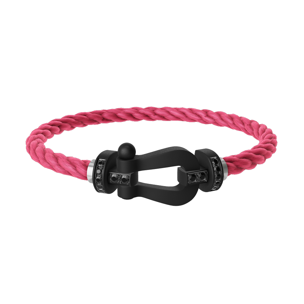 FRED FORCE 10 BRACELET BLACK TITANIUM AND BLACK DIAMONDS LARGE MODEL