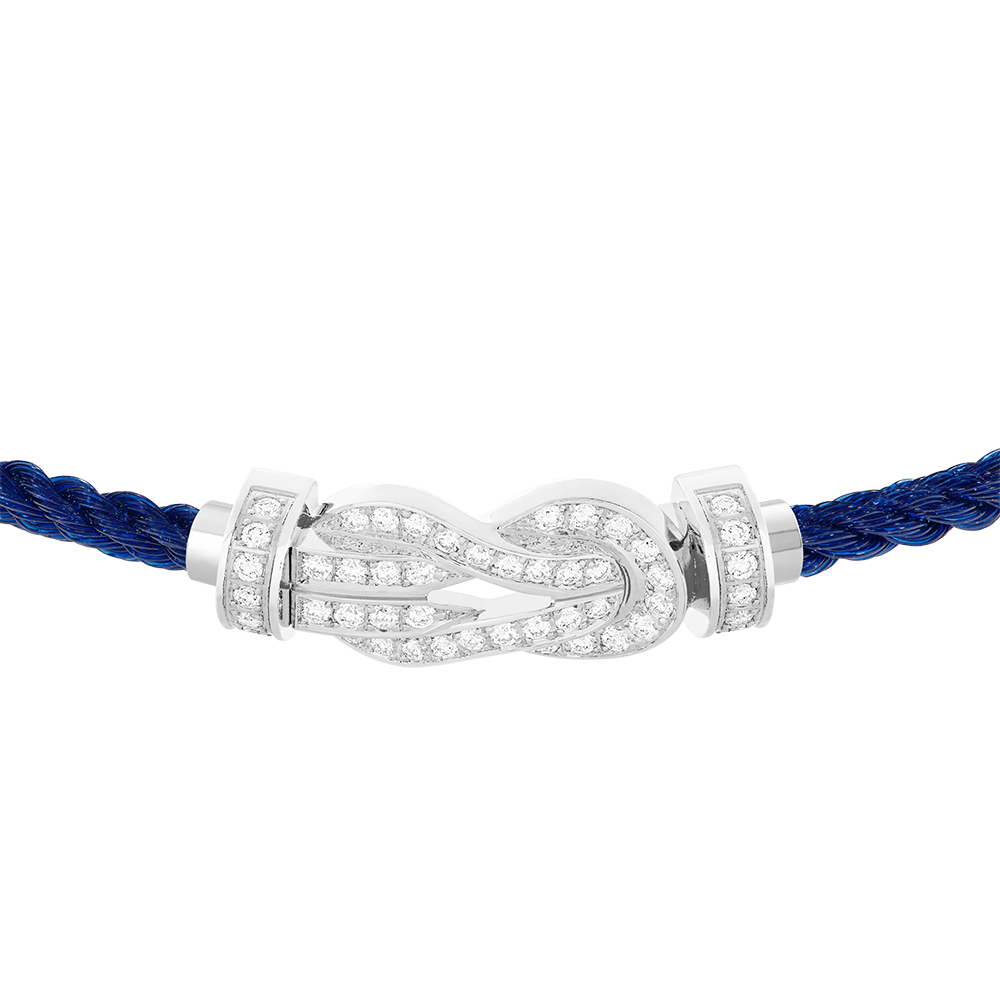 FRED CHANCE INFINIE BRACELET Stainless steel and gold plating WHITE GOLD AND DIAMONDS MEDIUM MODEL