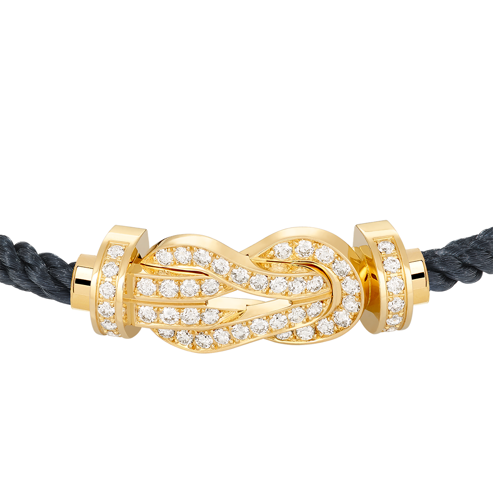 FRED CHANCE INFINIE BRACELET Stainless steel and gold plating YELLOW GOLD AND DIAMONDS LARGE MODEL