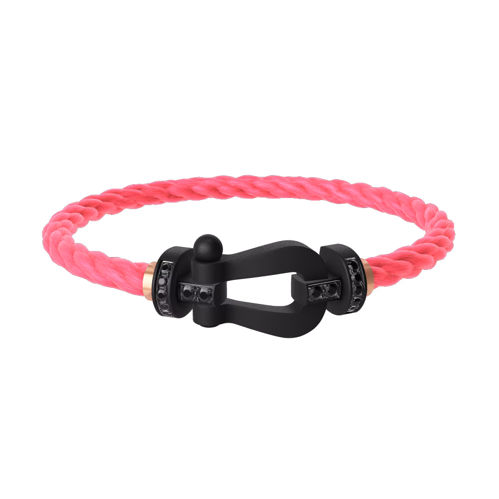 FRED FORCE 10 BRACELET BLACK TITANIUM AND BLACK DIAMONDS LARGE MODEL