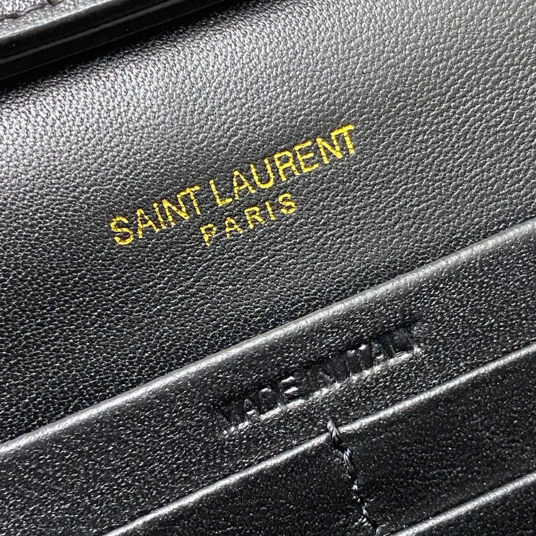 YSL Cassandre Matelassé Carré Chain Wallet IN Lambskin