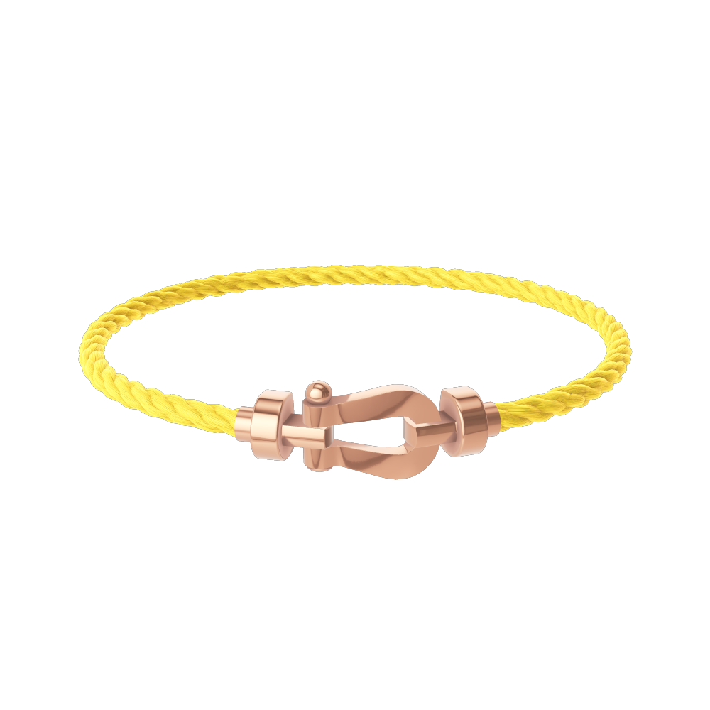 FRED FORCE 10 BRACELET Stainless steel and gold plating PINK GOLD MEDIUM MODEL