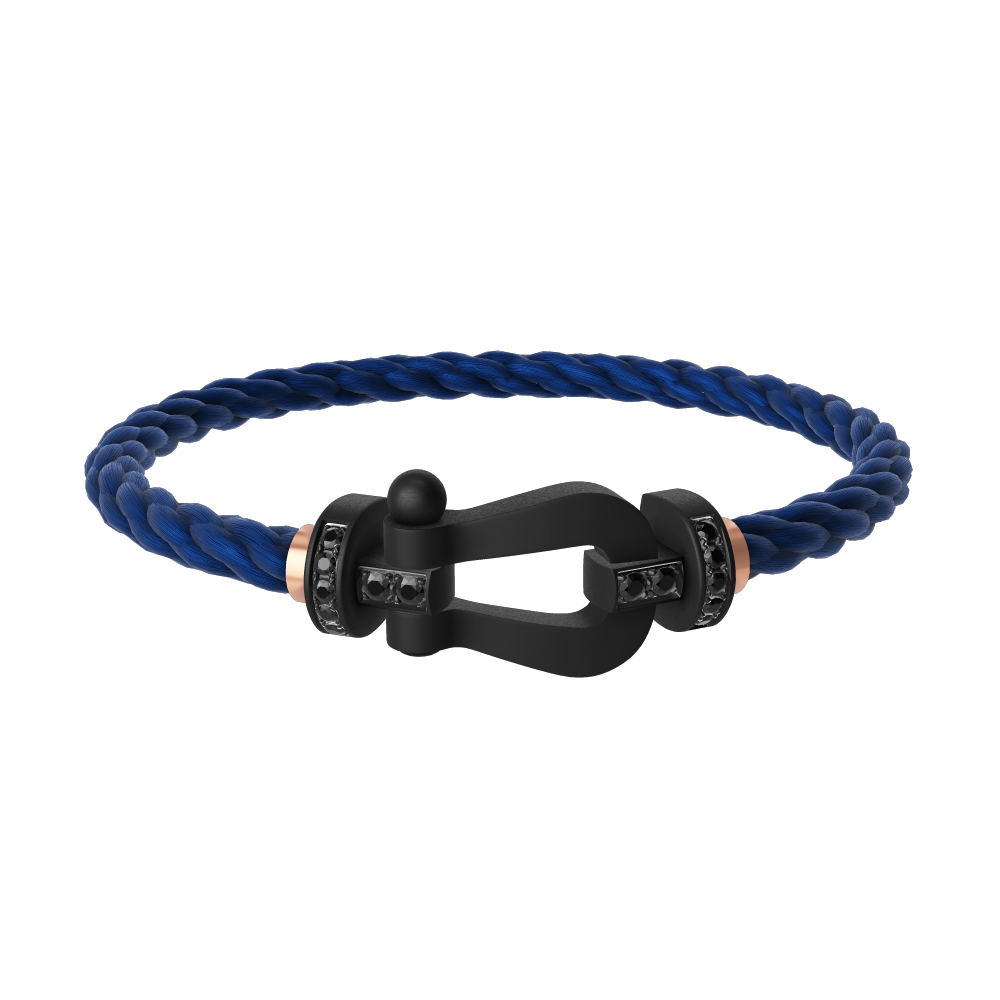 FRED FORCE 10 BRACELET BLACK TITANIUM AND BLACK DIAMONDS LARGE MODEL