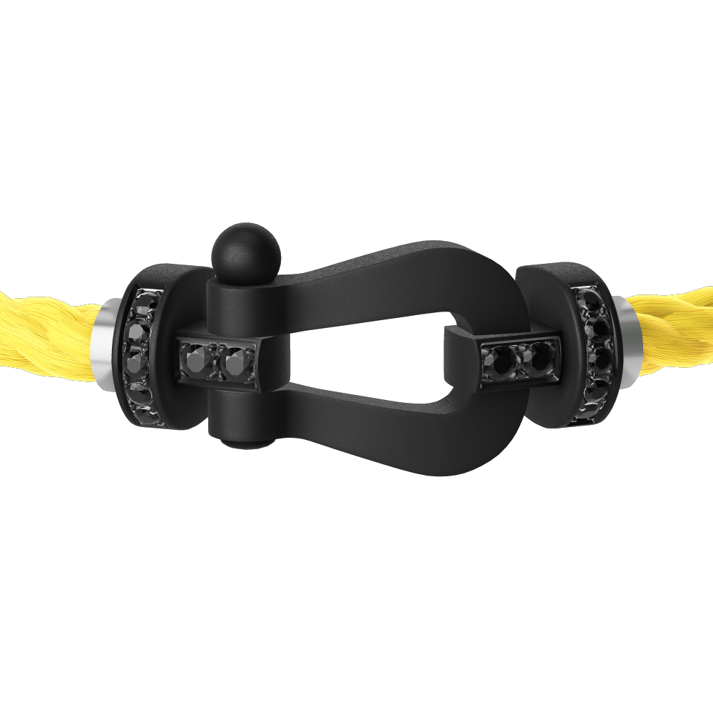 FRED FORCE 10 BRACELET BLACK TITANIUM AND BLACK DIAMONDS LARGE MODEL