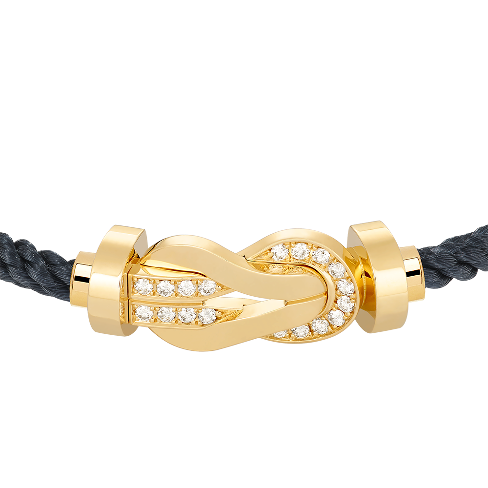 FRED CHANCE INFINIE BRACELET Stainless steel and gold plating YELLOW GOLD AND DIAMONDS LARGE MODEL