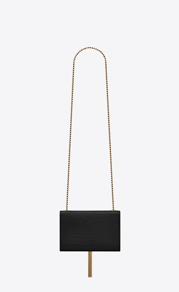 KATE SMALL TASSEL IN CROCODILE-EMBOSSED LEATHER