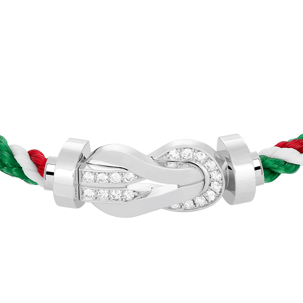 FRED CHANCE INFINIE BRACELET Stainless steel and gold plating WHITE GOLD AND DIAMONDS LARGE MODEL