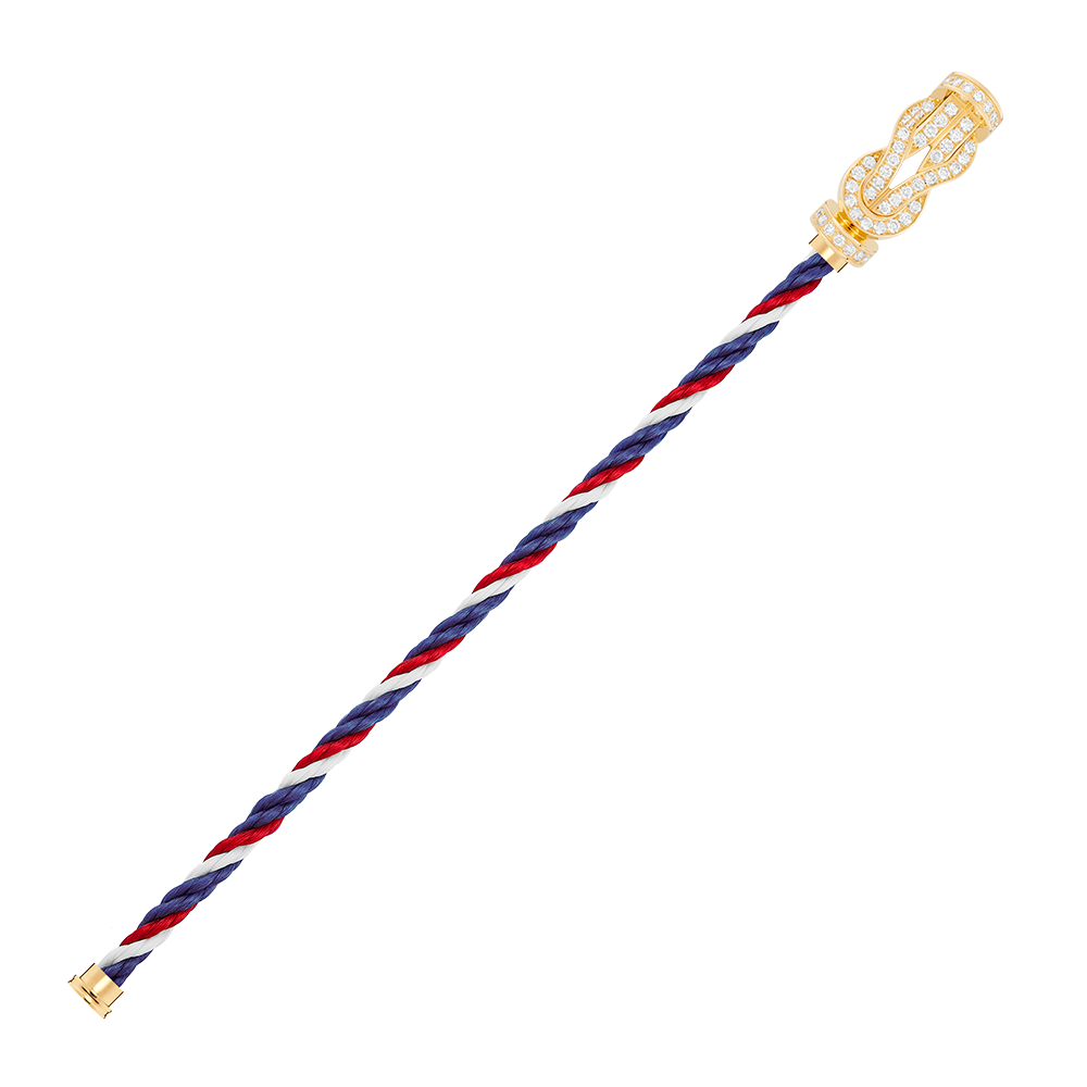 FRED CHANCE INFINIE BRACELET Stainless steel and gold plating YELLOW GOLD AND DIAMONDS LARGE MODEL