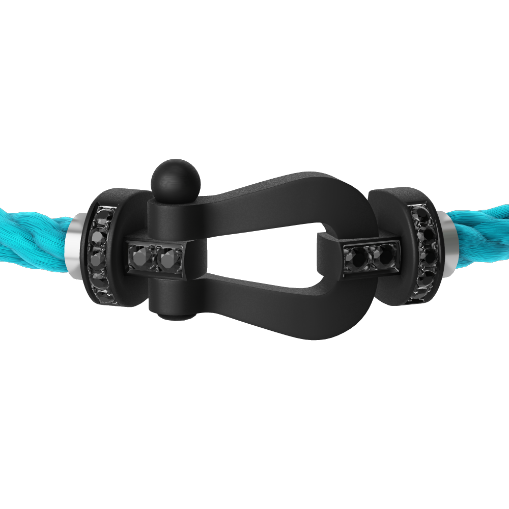 FRED FORCE 10 BRACELET BLACK TITANIUM AND BLACK DIAMONDS LARGE MODEL