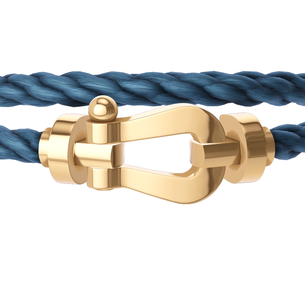 FRED FORCE 10 BRACELET Stainless steel and gold plating YELLOW GOLD LARGE MODEL