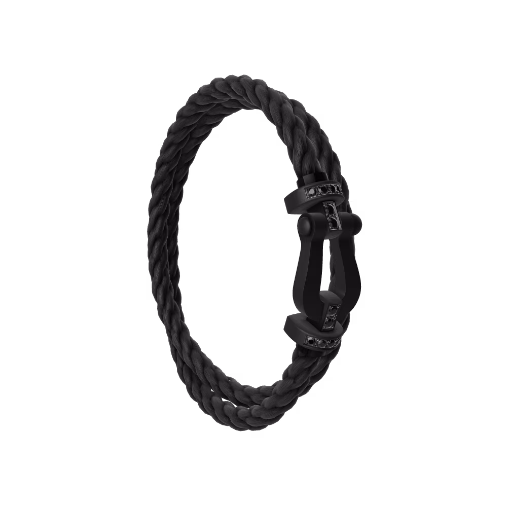 FRED FORCE 10 BRACELET BLACK TITANIUM AND BLACK DIAMONDS LARGE MODEL