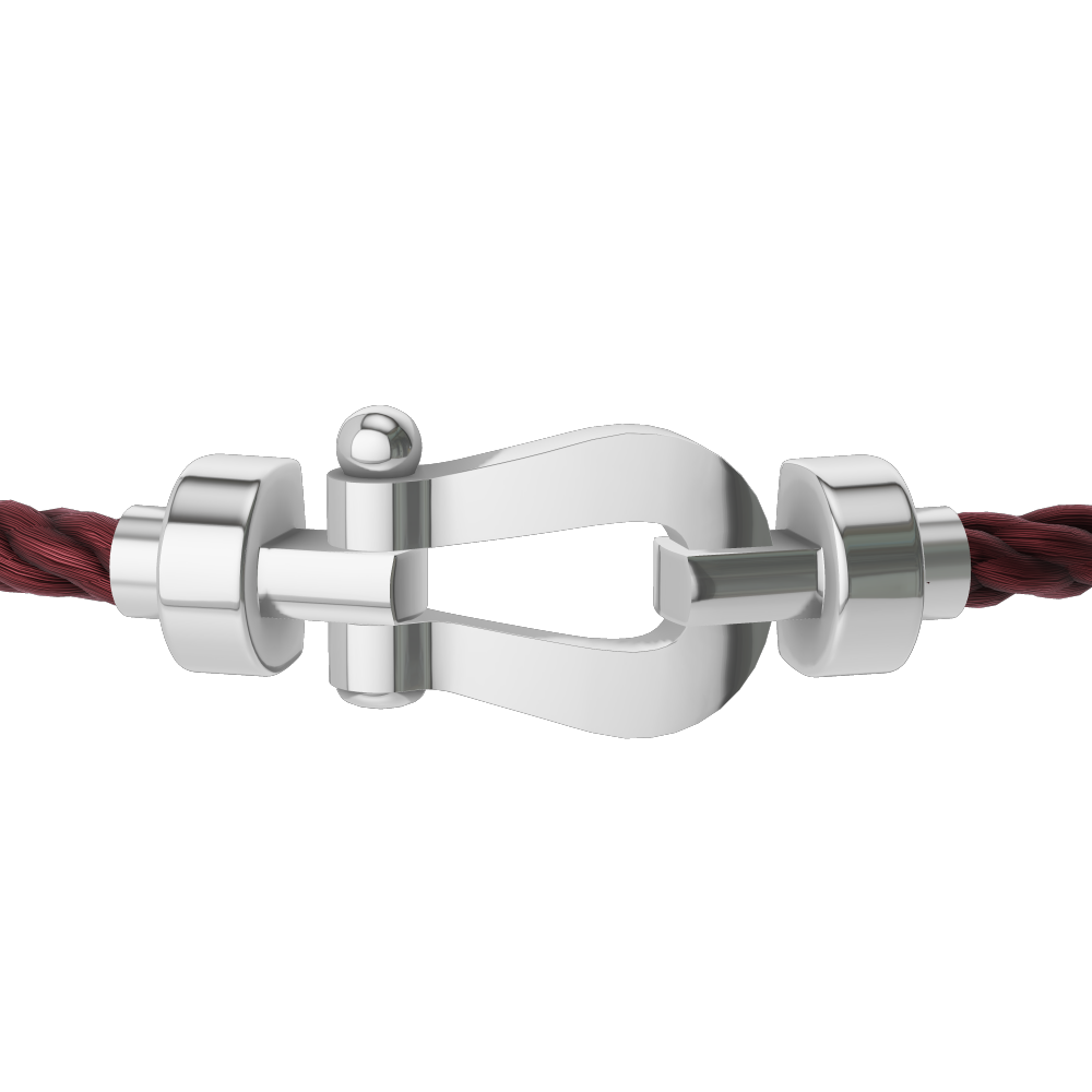 FRED FORCE 10 BRACELET Stainless steel and gold plating WHITE GOLD MEDIUM MODEL